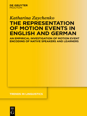 cover image of The Representation of Motion Events in English and German
